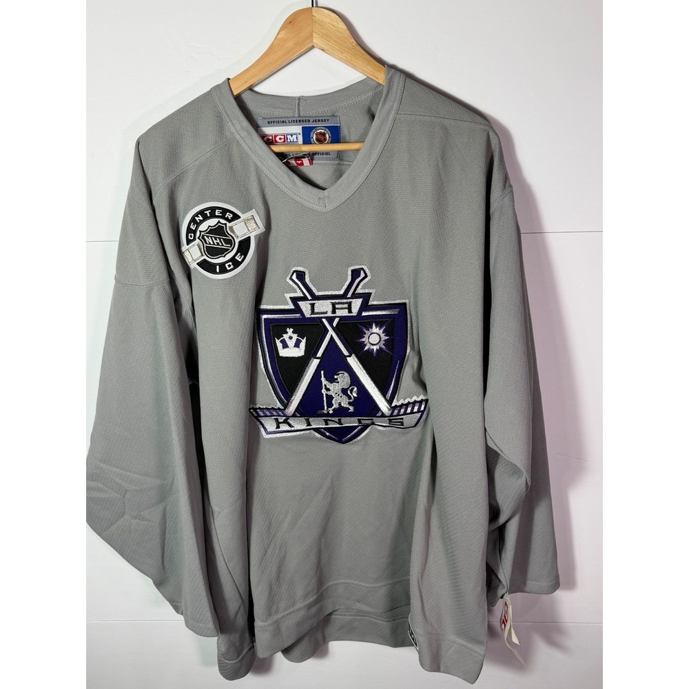 Vintage CCM LA Kings NHL Center Ice Practice JerseyMens Large Gray New With Tags